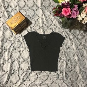 Gray crop top